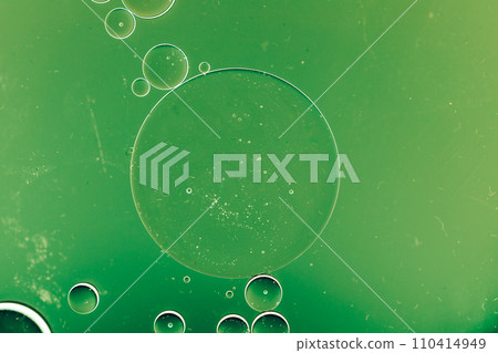 a green background with bubbles 110414949