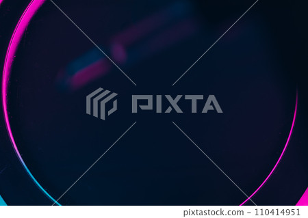 a close up of a blue and pink circular object 110414951