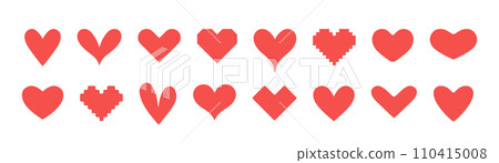 Collection Love Heart Icon symbol 110415008