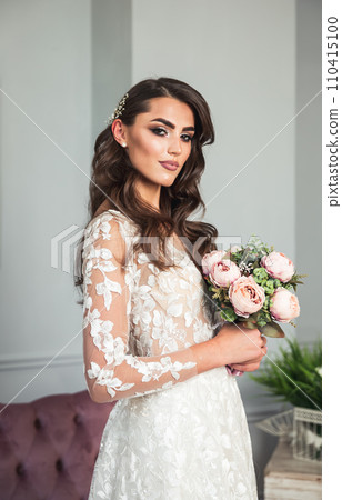 Beautiful bride in a luxurious dress. Fashion model. Sensual bride. Beautiful bride in a luxurious dress. Fashion model. Sensual bride. 110415100