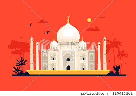 Taj Mahal Palace - modern colored vector illustration Taj Mahal Palace - modern colored vector illustration 110415201
