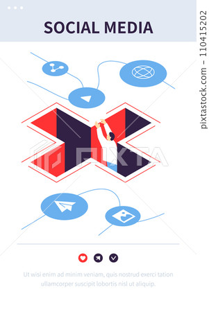 Social media - colorful flat design style banner 110415202