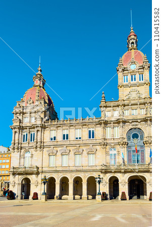 La Coruna City town hall in Maria Pita Square, Galicia Spain. 110415582