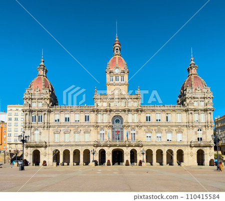 La Coruna City town hall in Maria Pita Square, Galicia Spain. 110415584
