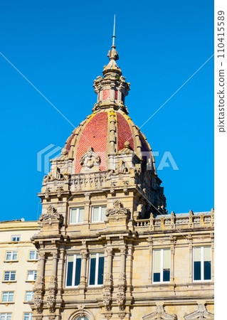 La Coruna City town hall in Maria Pita Square, Galicia Spain. La Coruna City town hall in Maria Pita Square, Galicia Spain. 110415589