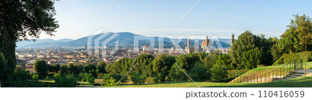Panorama view of Palazzo Pitti from Boboli Garden in Florence with Cathedral of Santa Maria del Fiore Panorama view of Palazzo Pitti from Boboli Garden in Florence with Cathedral of Santa Maria del Fiore 110416059