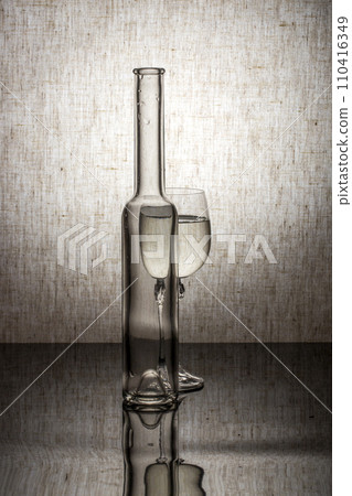 Still life with glass objects with reflection 110416349
