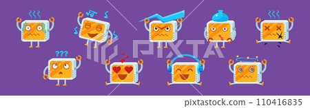 Funny Robot Character Engaged in Different Activity Vector Set Funny Robot Character Engaged in Different Activity Vector Set 110416835