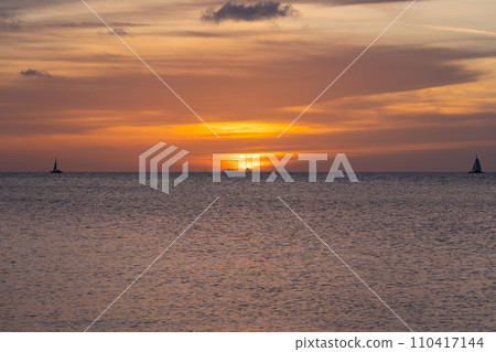 sunset on paradise island 110417144