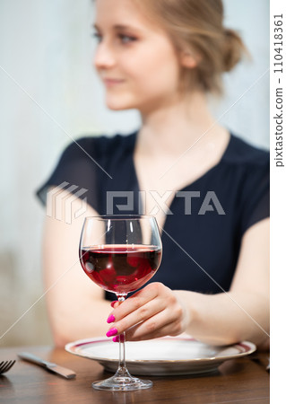 A ladies' night out with a glass of wine. A ladies' night out with a glass of wine. 110418361