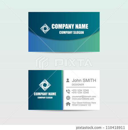 Blue business cards template 110418911