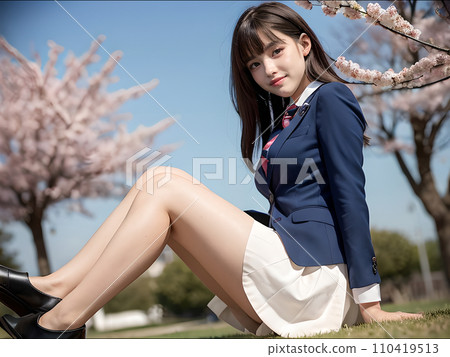 插畫材料:制服女高中生(春天/櫻花) 插畫材料:制服女高中生(春天/櫻花) 110419513