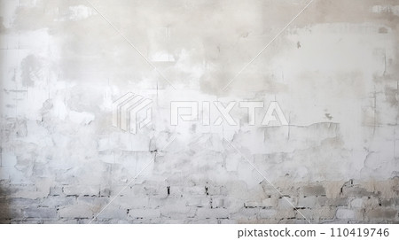 Abstract texture stained stucco, old White brick wall background . Old white brick wall texture background. Old white brick wall as background texture close up. 110419746