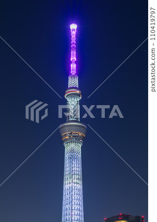 "Tokyo" illuminated Tokyo Skytree night view "Tokyo" illuminated Tokyo Skytree night view 110419797