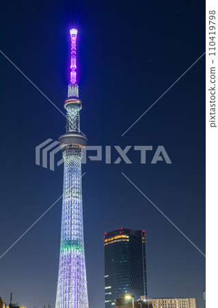 "Tokyo" illuminated Tokyo Skytree night view "Tokyo" illuminated Tokyo Skytree night view 110419798