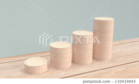 The wood bar chart for Business concept 3d rendering. The wood bar chart for Business concept 3d rendering. 110419843
