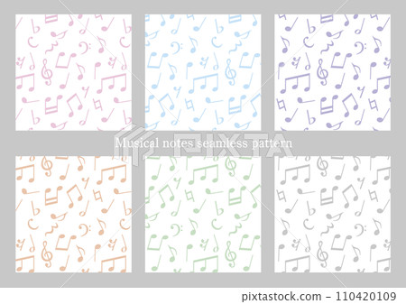 音符無縫圖案 6 色套裝 110420109