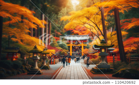 秋季參拜神社1 秋季參拜神社1 110420692