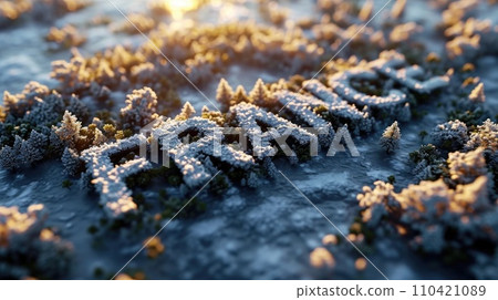 AI-generated content. A close up of the word france written in snow, AI 110421089