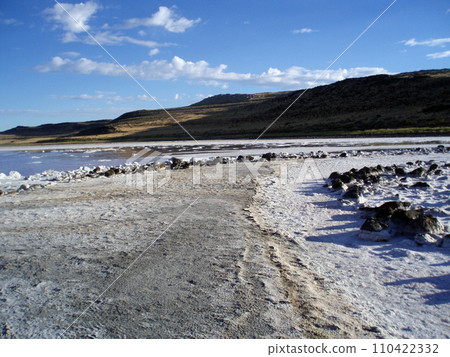 Dry Salt in between spirals of the Spiral Jetty 110422332
