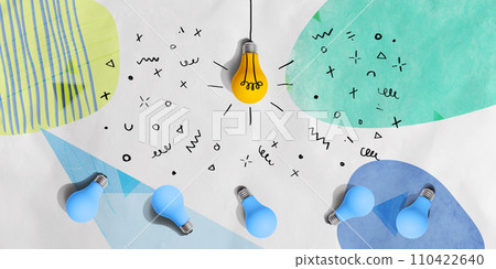 One out unique idea light bulb concept 110422640