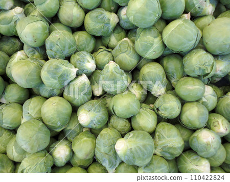 Pile of Brussel Sprouts 110422824