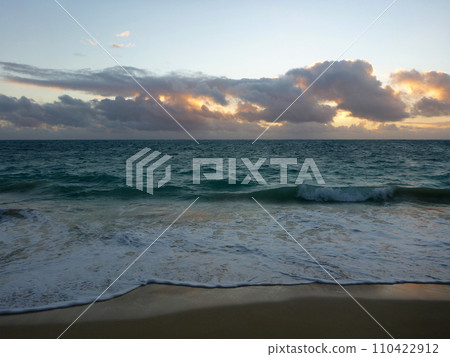 Waves crash on Waimanalo Beach in the early morning 110422912