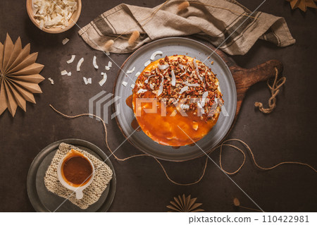 Delicious caramel cake 110422981