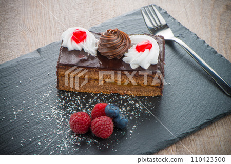 Piece of chocolate cake Piece of chocolate cake 110423500