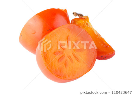 Persimmon with slice Persimmon with slice 110423647