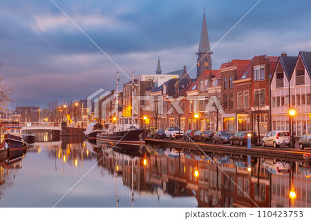 Night Leiden canal 110423753