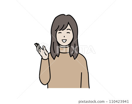 一個年輕女子說話的插圖 110423941