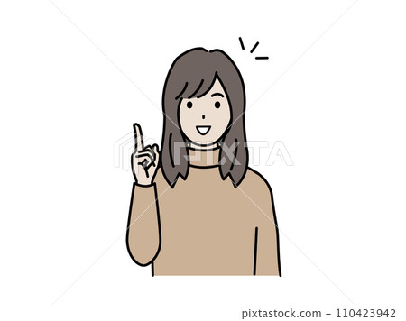 一個年輕女子閃爍和說話的插圖 110423942