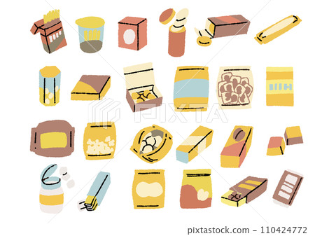 各種休閒食品包裝插圖集 110424772