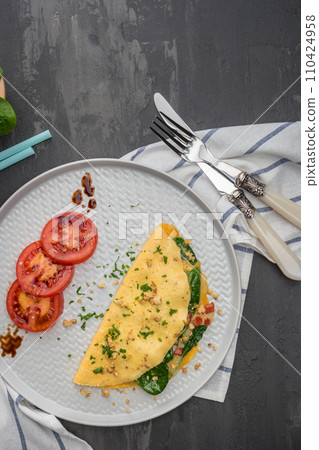 Omelet with vegetables 110424958