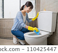 Cleaning the toilet 110425447