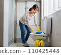 Cleaning the toilet 110425448