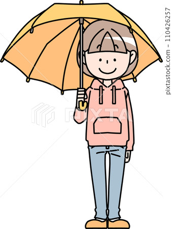 A woman holding an umbrella 110426257