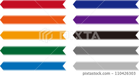Set of 10 left-pointing arrow caption frames 110426303