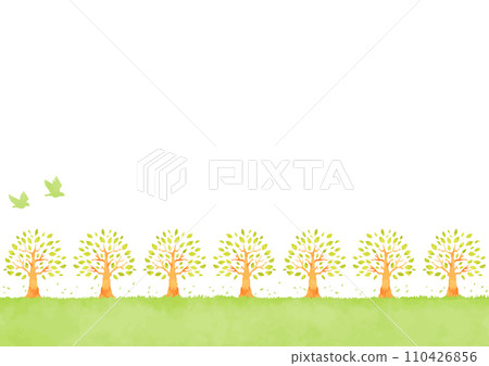 simple green landscape illustration simple green landscape illustration 110426856