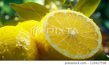 yellow lemon with vitamin C AI generated image 110427596