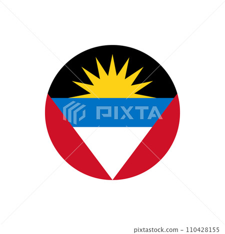 Round Antigua and Barbuda flag emblem badge vector illustration Round Antigua and Barbuda flag emblem badge vector illustration 110428155