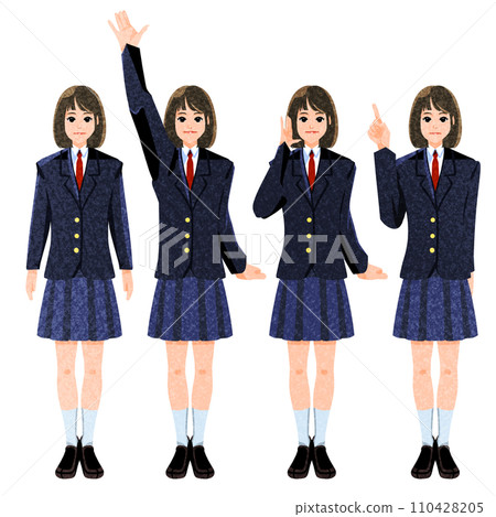 Collection of female student poses 110428205
