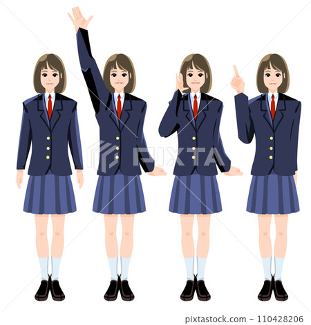 Collection of female student poses 110428206