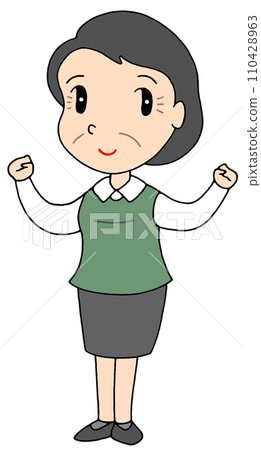 Business illustration - Business woman, senior office worker, veteran female employee 110428963