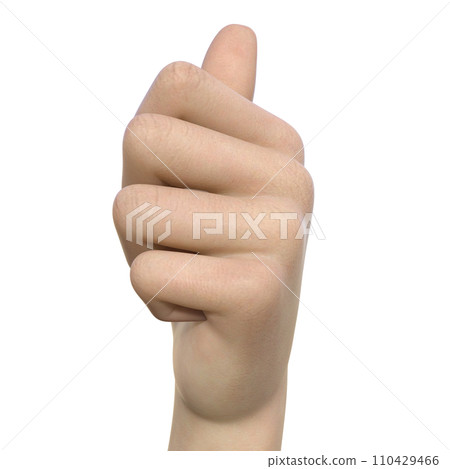 從正面看到豎起大拇指的手勢的 3D 插圖 110429466