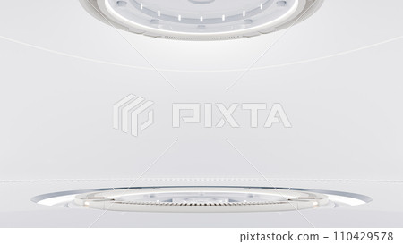 Technology Background. Power podium empty stage or laboratory white room. Sci-fi idea concept. Technology Background. Power podium empty stage or laboratory white room. Sci-fi idea concept. 110429578