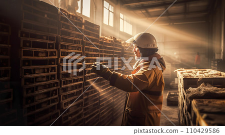 在工廠和倉庫裡從事裝卸貨物的苦力勞動的人 110429586