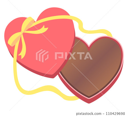 Heart-shaped chocolate with ribbon Heart-shaped chocolate with ribbon 110429698