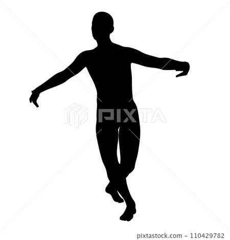 一個男人擺姿勢的剪影 一個男人擺姿勢的剪影 110429782